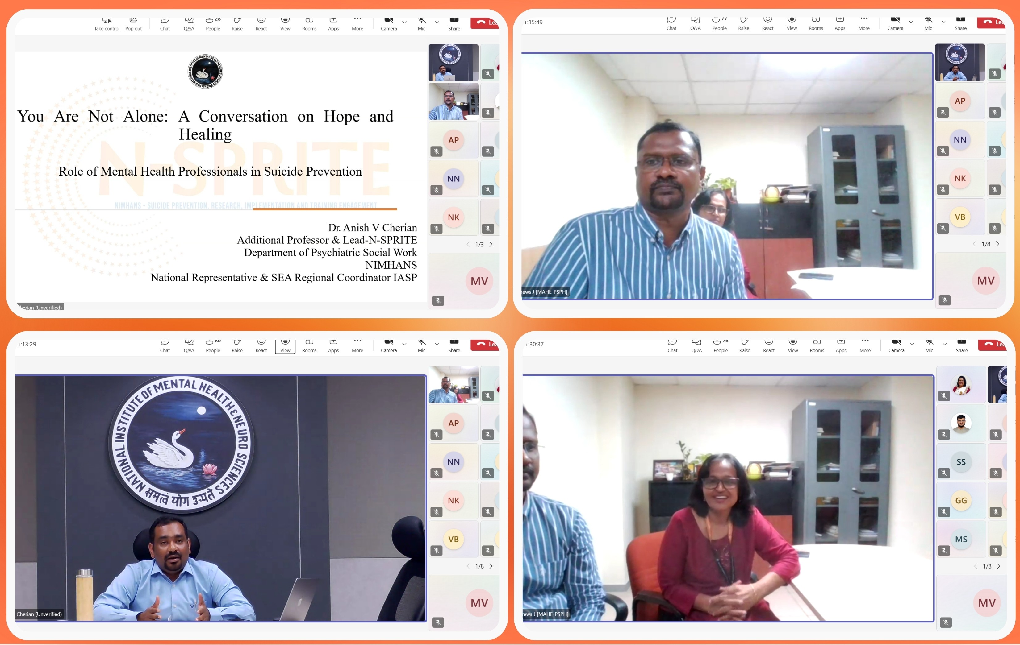 Webinar on You Are Not Alone: A Conversation on Hope and Healing: August 20, 2025