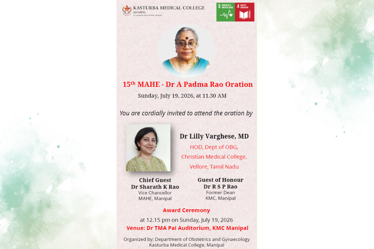 15th MAHE - Dr A Padma Rao Oration 